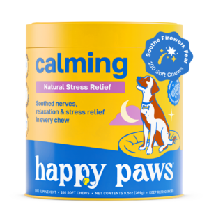 happy paws supplement dog calming fireworks